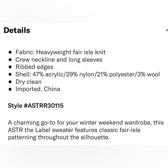 ASTR the Label Maria Sweater in Ivory Black Multi - Picture 11 of 11